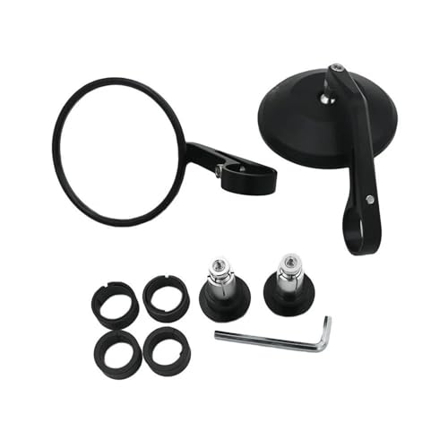 Espejos de motocicleta CNC aluminio para manillar de 22 mm espejo lateral retrovisor negro de moto