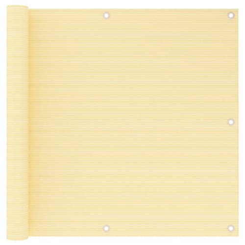 Brise-vue en polyéthylène beige contre le vis-à-vis de balcon 90x600