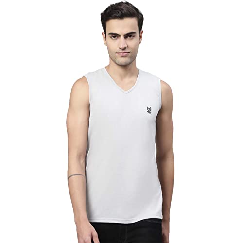 Image of Mack Jonney Regular Fit Cotton Solid Gym Vest for Men-V SL ANTHRA 01-P