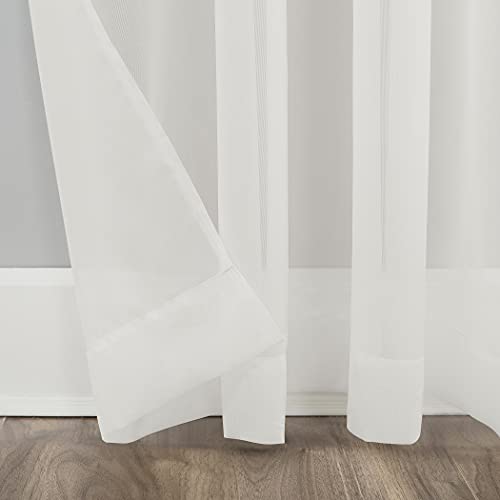 No. 918 Mallory Sheer Rod Pocket Curtain Panel, 59" x 108", Eggshell, W 59" x L 108" (1 Panels) - Image 4