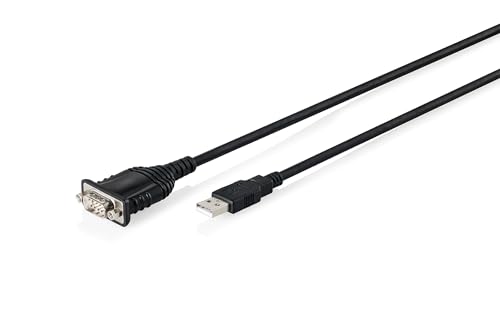 DIGITUS DA-70172 – Câble Adaptateur USB 2.0 vers RS232 – USB-A, connecteur DB9 – Longueur 1,8 m – chipset FTDI – débit de données 75 à 128 000 BPS – rétention du Port COM – Noir
