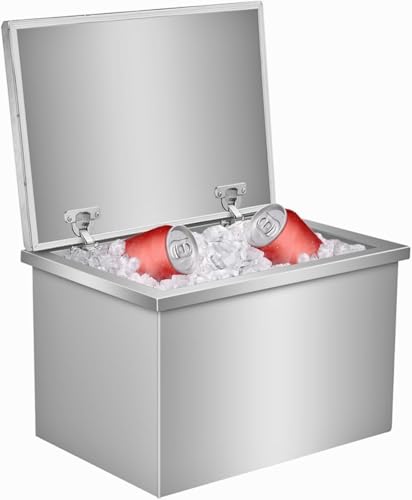 Commercial Stainless Steel Drop-in Ice Bin Chest – Insulated Bar Ice Well for Beverage Service (24W x 14D x 13H)