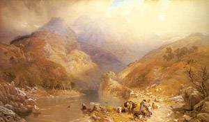 Peinture à l'huile Borrowdale Cumberland Richardson pour sublimer la déco d'un grand salon chic