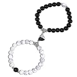 2PCS Magnetic Couple Bracelets Matching Mutual Attraction Bracele Forever Relationship Long Distance Bracelets Matching Bracelets Couple Gifts for Boyfriend Girlfriend Lover His Hers Best Friend