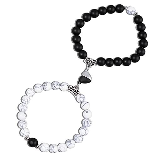 2PCS Magnetic Couple Bracelets Matching Mutual Attraction Bracele Forever Relationship Long Distance Bracelets Matching Bracelets Couple Gifts for Boyfriend Girlfriend Lover His Hers Best Friend