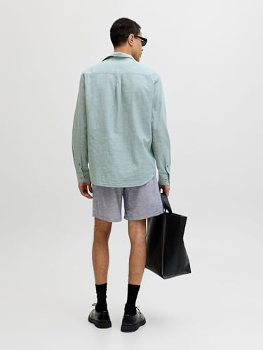 JACK & JONES Herren JPSTJAIDEN JJSUMMER Linen Blend Short SN, 12248629,Faded Denim/Detail:Melange,S – Ansicht 5