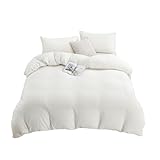 布団カバー4点セット ダブル 冬 あったか 発熱 高級マイクロファイバー 寝具カバーセット ベッドカバーセット 静電気抑制 厚手 起毛 もこもこ あったか掛け布団カバー ボックスシーツ 枕カバー ヒモ8ヶ所付 マチ部分30cm フランネル ふわふわ 毛玉なし ホコリ出ない 冬用 防臭 抗菌・防ダニ アイボリー