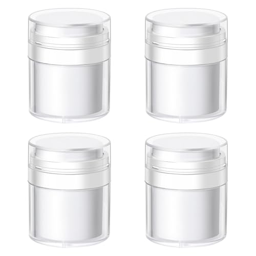 CHGCRAFT 4pcs Airless Pump Jars 50 ML Airless Pump Bottles Empty Cosmetic Container Travel Portable for Lotions Creams Makeup