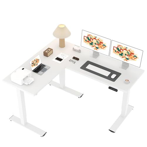 Image of SANODESK 63 inch Reversible L-Shaped Electric Standing Corner Computer Desk