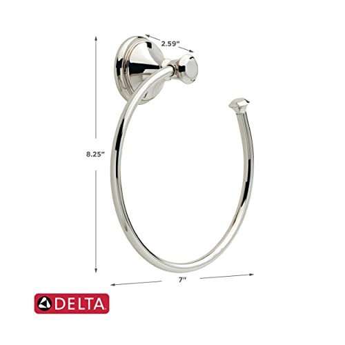 Delta Faucet 79746-Pn Cassidy Wall Mounted Towel Ring In Polished Nickel, Bathroom Accessories #TOP3