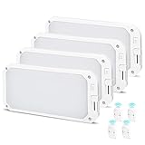 Rvhouse RV Lights Interior, 3 Color RV LED Super Bright Fixture DC12-30V Camper Lights with Stepless Dimming and Remote Control Energy-efficient Ceiling Light for RV/Camper/Car/Boat (4 Pack)