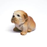 ZOOCRAFT Hand-Painted Ceramic Bulldog Figurine Collectible Home Décor Statue with Glazed Finish for Dog Lovers, Collectors, and Nature Enthusiasts