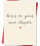 MQMRYeto Funny New Chapter Card for Men Women, New Job Congratulation Gifts,Leaving Good Luck Cards for Coworker, Retirement Gift,Goodbye Card for Friend Him Her