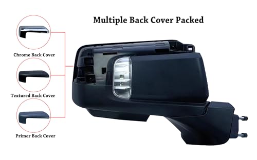 Passenger Right Side Door Mirror Power Heated with BLIS(Blind Spot Light) Glass Puddle and Signal Light Chrome Pirmer and Textured Back Cover for Chevrolet Silverado 2019 to 2025 by LONGLING - Image 2