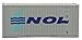 Walthers Scenemaster HO Scale Model of NOL (Gray, Blue, Teal) 20' Corrugated Container with Flat Panel
