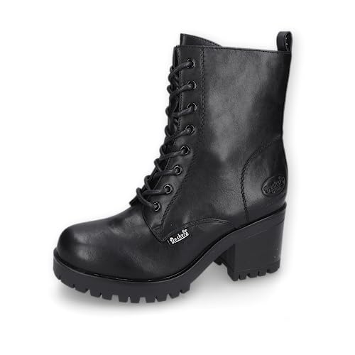 Dockers by Gerli Damen Schnürstiefel, Frauen Stiefeletten,halbstiefel,Kurzstiefel,uebergangsschuhe,schwarz/dunkelgrau,37 EU