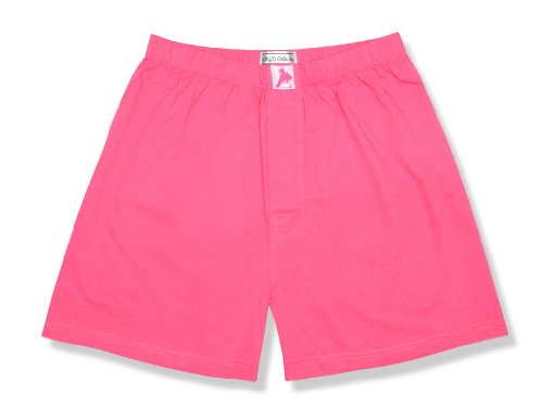 Mens Solid HOT PINK FUCHSIA Color BOXER 100% Knit Cotton Shorts