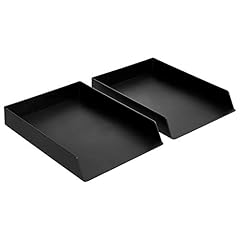 Amazon Basics Rettangolare Plastic Organizer Ripiano portacorrispondenza, confezione da 2, 24.6 x 5.6 x 33 cm, Nero