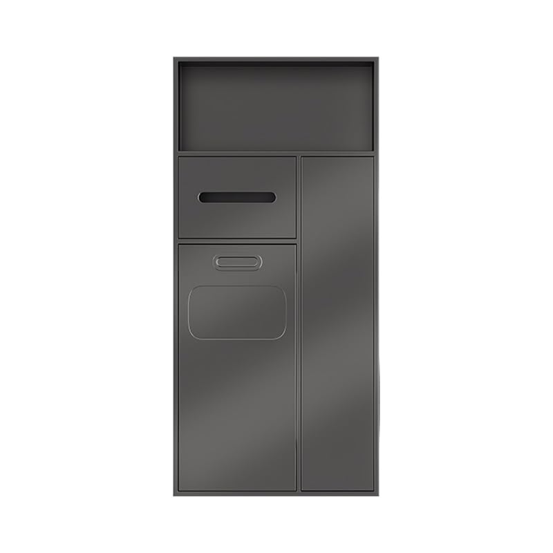 Stainless Steel Bathroom Wall Niche Shower Caddy Wall Mounted with Trash Can Double Shelf Bathroom Niche for Home