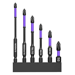 Screw Bits Rotation - 6 Pieces Screwdriver Bits for Drilling Machines | High Magnetic Screwdriver | Highly Resistant and Highly Resistant Precision Bits for