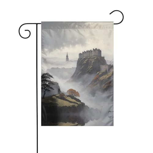 WZYWHJ Edinburgh Mist Prints Decoration Garden Flag 12x18in for a Fashionable Outdoor Environment
