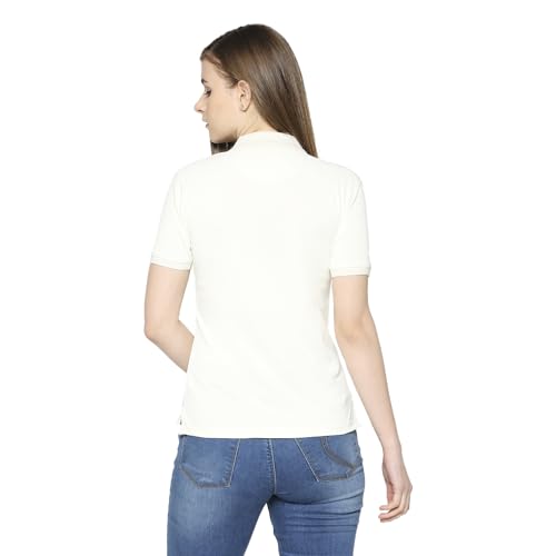 Image of Being Human Blue Slim Fit Polo Collar Short Sleeves Cotton Women's T-Shirt Clothing