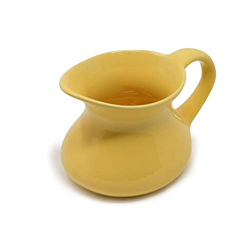 Image of The Himalayan Goods Company - Value Series Stoneware Ceramic Milk Jug Or Oil Jug Or Pourer Or Pitcher 275 Ml (Yellow)