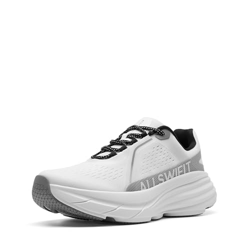 ALLSWIFIT Men's Cushion Lightweight Walking Running Shoes Tennis Non-Slip Comfortable Jogging Workout Gym Athletic Breathable ActiveAiry Fashion Sneakers,Size 7.5,White,AMUMRS2513
