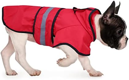 HDE Dog Raincoat Hooded Slicker Poncho for Small to X-Large Dogs and Puppies (Red, Small)