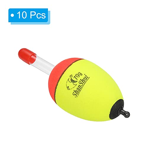 PATIKIL 2.5oz Fishing Bobbers, 10 Pack EVA Fishing Float for Saltwater Freshwater Fishing Yellow - Image 3