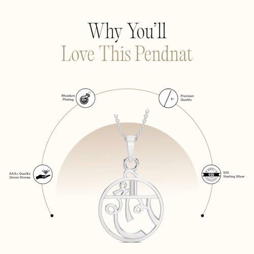 Image of Miss Highness 925 Sterling Pure Silver Pendant for Men & Boys, Religious Pendants with Chain, Minimal Silver Jewellery, with Certificate of Authenticity, Birthday, Anniversary, Gift for Husbandfriend