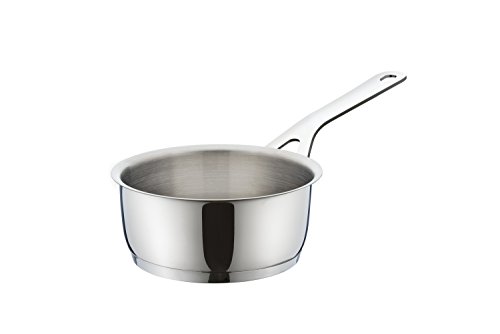 Alessi Pentole e Padelle Casseruola 16 cm 1.4l in Acciaio INOX Silver, Capacità 1.4 litri, Senza Finitura, Ideale per Cucine Classiche e Moderni