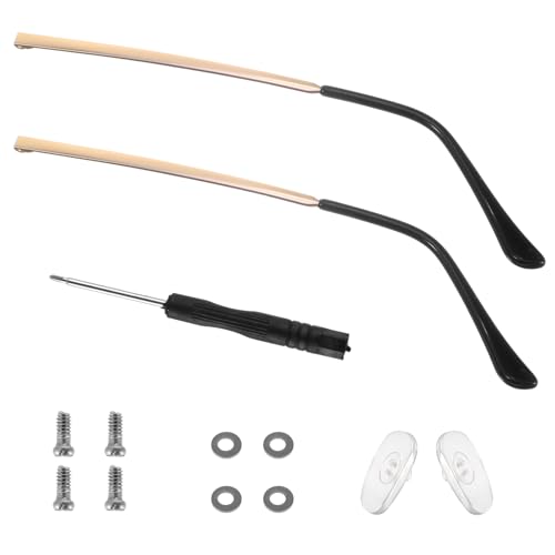 YUXIANLB 1 par de patillas de repuesto de brazo de gafas de metal, patas de reparación universal de lentes negras, marco de gafas, kit de accesorios de apriete de repuesto, patillas de bricolaje con