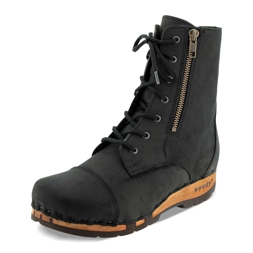 Bottine Woody Herta Noir 41 avec semelle isolante et cuir souple imperméable