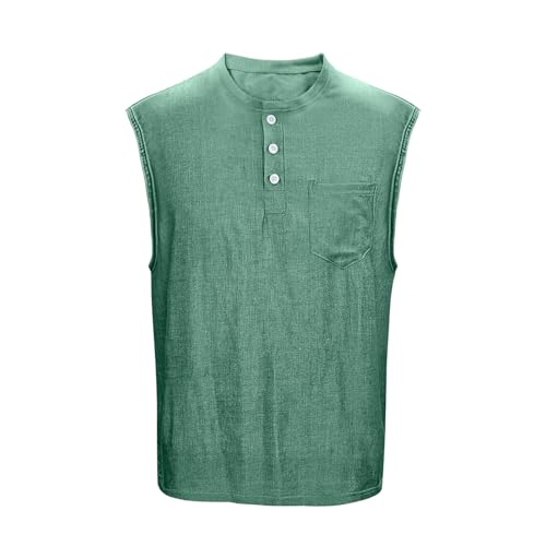 Tank Tops Men Henley Shirts for Men Sleeveless Muscle Gym Workout Running Beach Summer Vintage Button Down Washed Tank Tops3