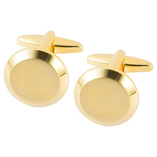 Dannyshi Cufflinks for Men Classic Wedding Business Shirt Cuff Links Set Gifts with Box (Gold)