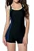 BeautyIns Womens One Piece Swimsuit Boyleg Swimwear Sports Boy short Swimming Costume Size 52, Size 18 US, Blue