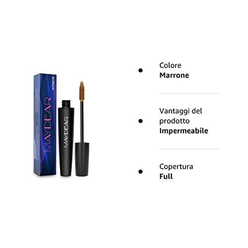 Maydear Brown Mascara For Eyelashes, Waterproof Colored Mascara Long Lasting Smudgeproof Color Mascara For Women Fast Dry Lengthening Eye Makeup Party Stage Use #TOP4
