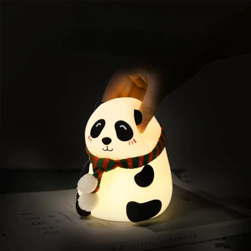 Image of Oblivion Silicone Panda Night Light - Cute Touch Sensor LED Lamp for Kids, Girls & Boys | 7-Color Rechargeable Bedroom Decor | Portable Bedside Night Lamp for Home, Men & Women