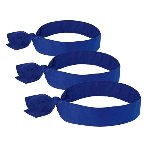 Image of Ergodyne Chill Its 6700 Cooling Bandana, Evaporative Polymer Crystals for Cooling Relief, Tie for Adjustable Fit, Blue (Pack of 3)