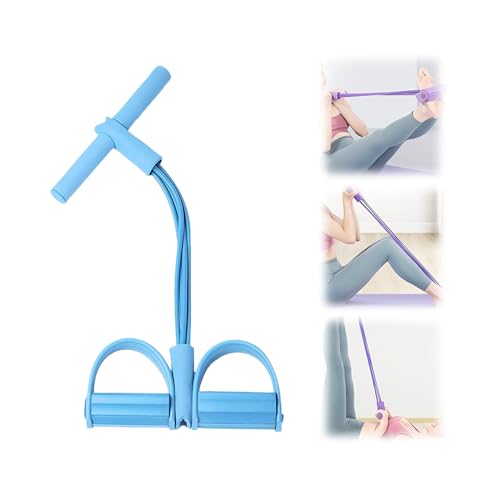 Bauchtrainer, Sit-Up Trainingsgeräte Bodybuilding Expander Ganzkörpertrainer für Zuhause 4 Tubes Elastische Zugseil Multifunktions-Leg-Exerciser für Fitness Abnehmen Training Yoga