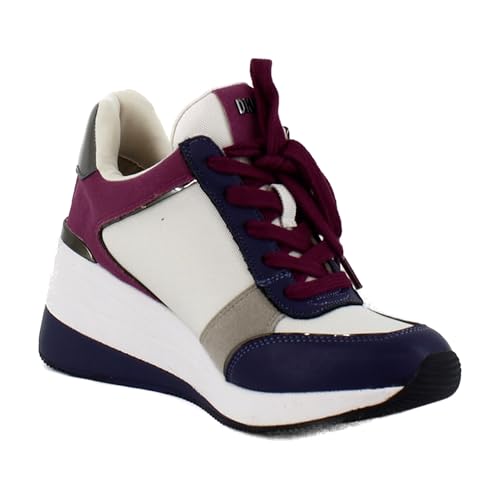 Image of DKNY Women's Kaden Lace Up Wedge Sneaker with Side Zipper
