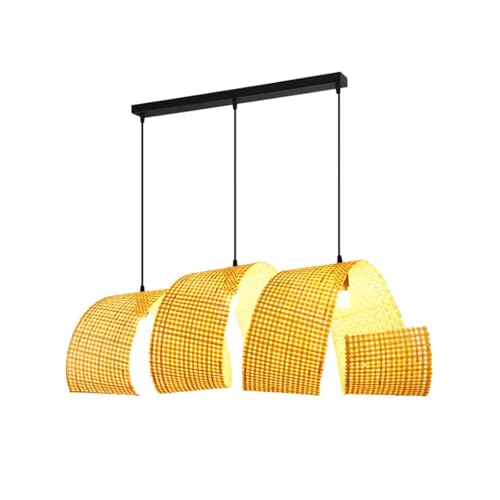 Lustre long artisanal en bambou d'Asie du Sud-Est, design haut de gamme