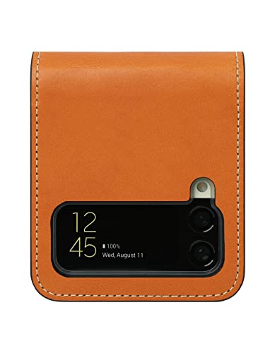 Galaxy Z Flip4 5G �P�[�X �Ȗ؃��U�[ Samsung �T���\�� �蒠�^ �J�o�[ ������� �X�}�z�P�[�X �w�ʕی� �S�ʕی� �}�O�l�b�g�s�g�p �X�g���b�v�z�[���t�� �M�����N�V�[ zflip4�p�P�[�X SC-54C SCG17 (���C�g�u��