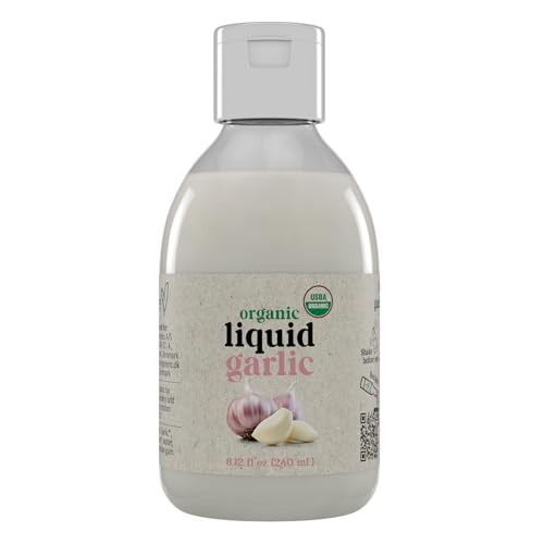Northern Greens Organic Liquid Garlic Concentrated No Peeling No Chopping Needed - Easy Pour Perfect for Cooking Vegan Long Shelf Life - 8.12 fl oz Bottle