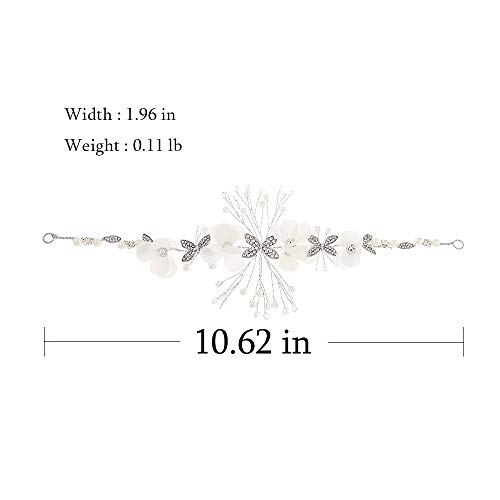 Campsis Flower Girl Headband, White Floral Princess Headpiece, Rhinestone Wedding Hair Accessory for Women