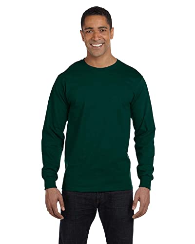 Image of Gildan Men's Dry-Blend Long Sleeve Tshirt, Style G8400 2-Pack Forest