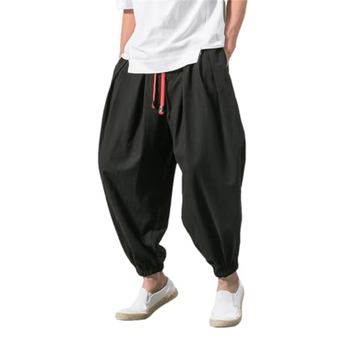 Fulbant Men Oversize Loose Harem Pants Chinese Overweight Sweatpants Casual Trousers