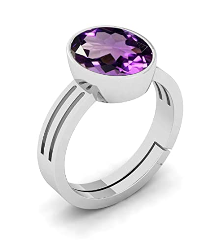 Bague améthyste naturelle non chauffée 4 carats pureté certifiée par labo