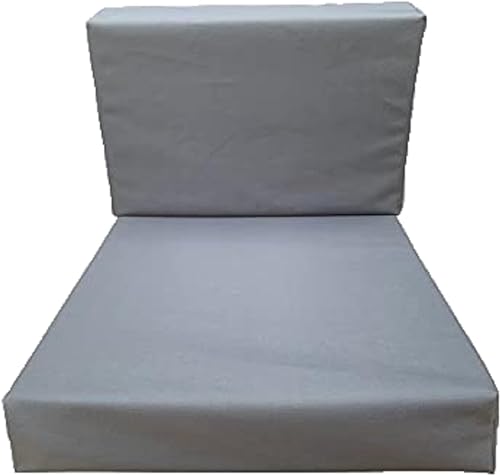 MOTHER LAND Complete Cushion Replacement Rattan Cushions Pad Garden Patio Furniture for Sofa Seat and Back Cushion with Foam Filling Zipped Cover Easy to Wash (grey)